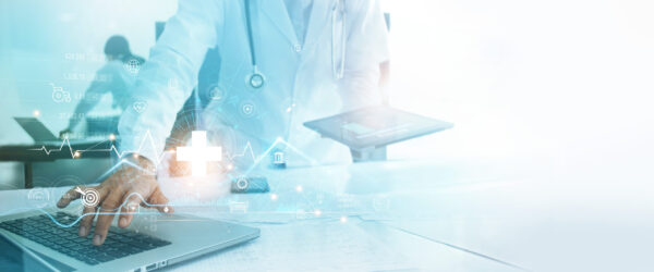 Medical business, Banking and financial, Doctor using intelligen Medical business, Banking and financial, Doctor using intelligence network connecting data analysis and diagnose patient health on Innovation technology in modern medical and science.
